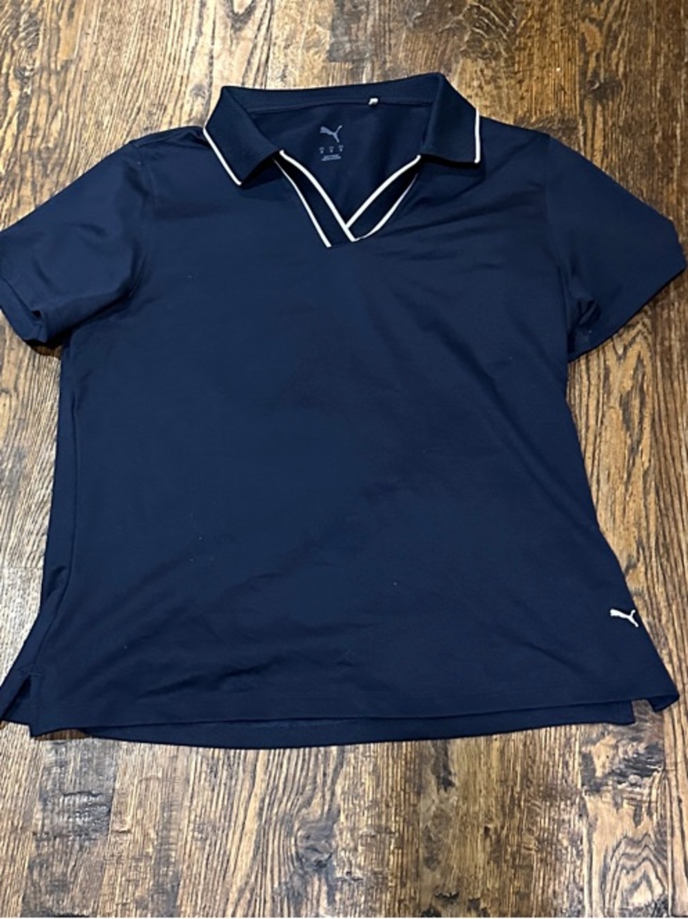 Puma Navy Polo with White Trim